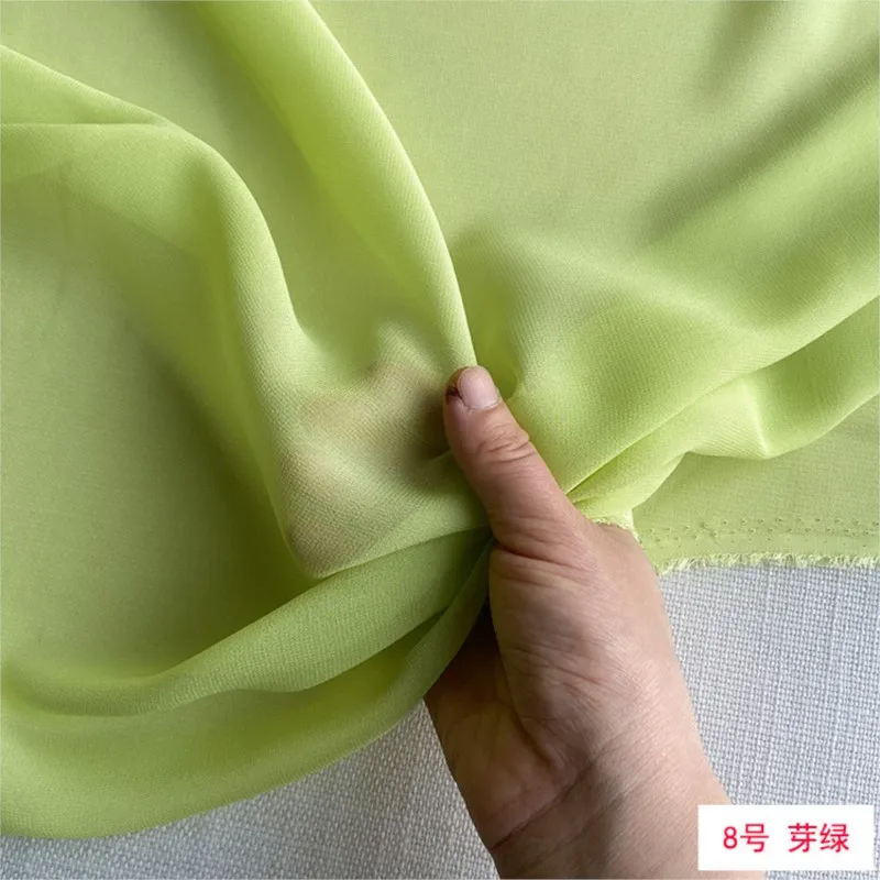 140cm-width 12 momme silk georgette fabric solid-color long dress evening scarf sun-protective clothing