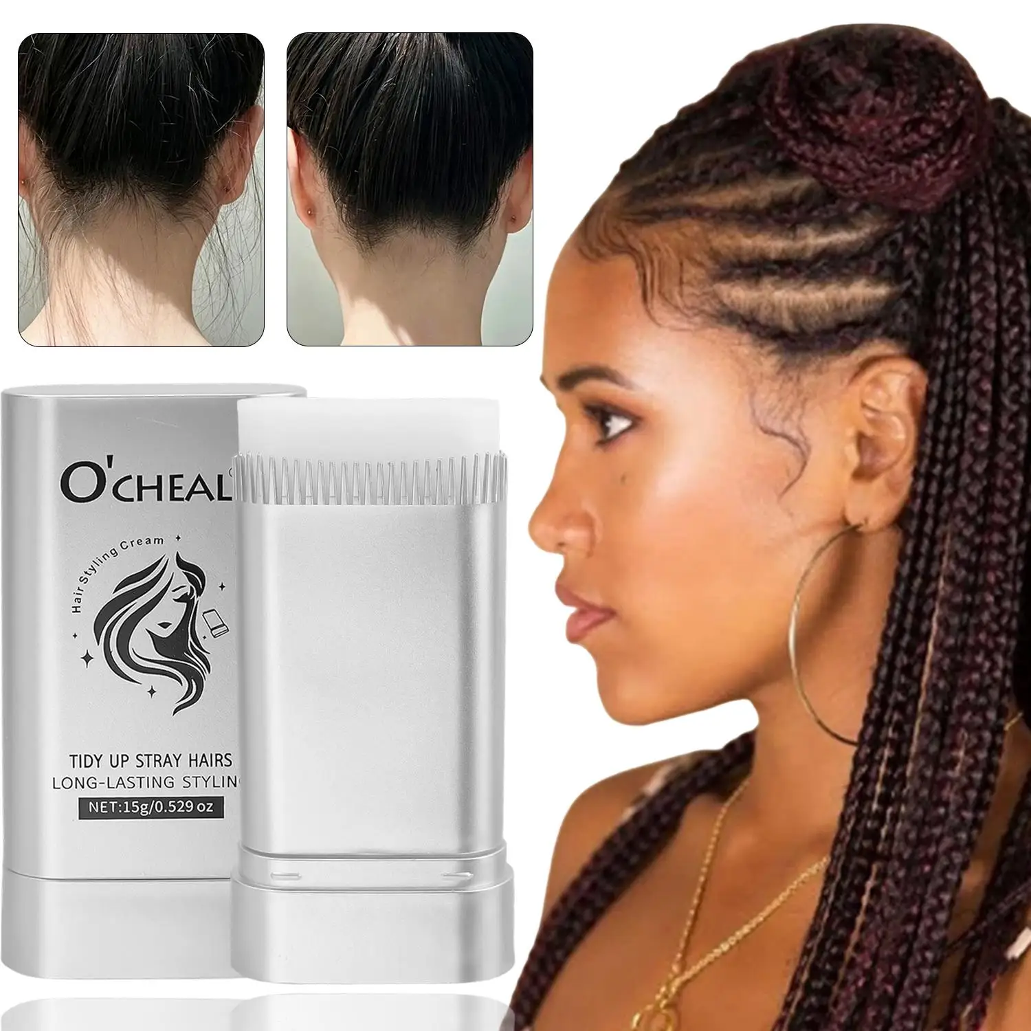 Hair Wax Stick Long-Lasting Styling Wax Stick Styling Hairs Pomade Sticks for Edge Control Frizz Hair Slick Stick Hairs Styling