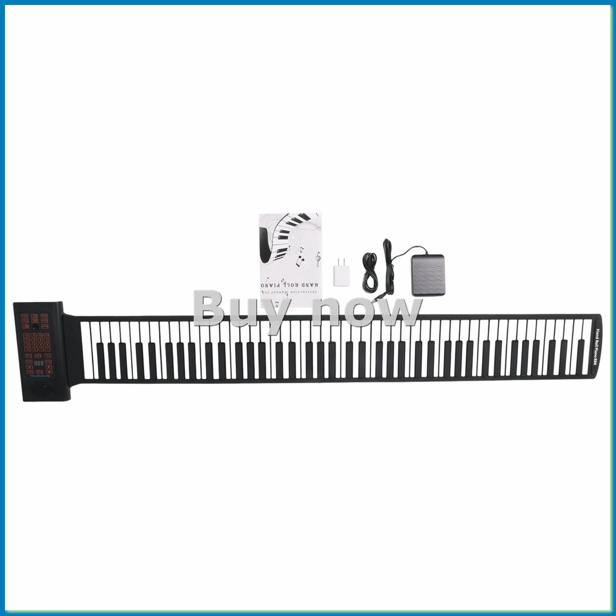 Portable Keyboard Piano Roll Up 88 Keys Electronic Keyboard Flexible Silicone with Rechargeable Battery for Kid Gift-ABHG