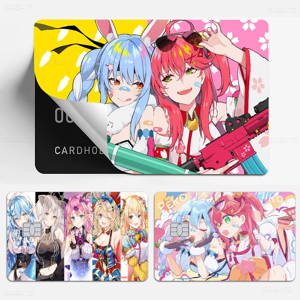 Hololives Anime Matte Front Skin Film Sticker Cover For Small Chip Credit Card Debit Card