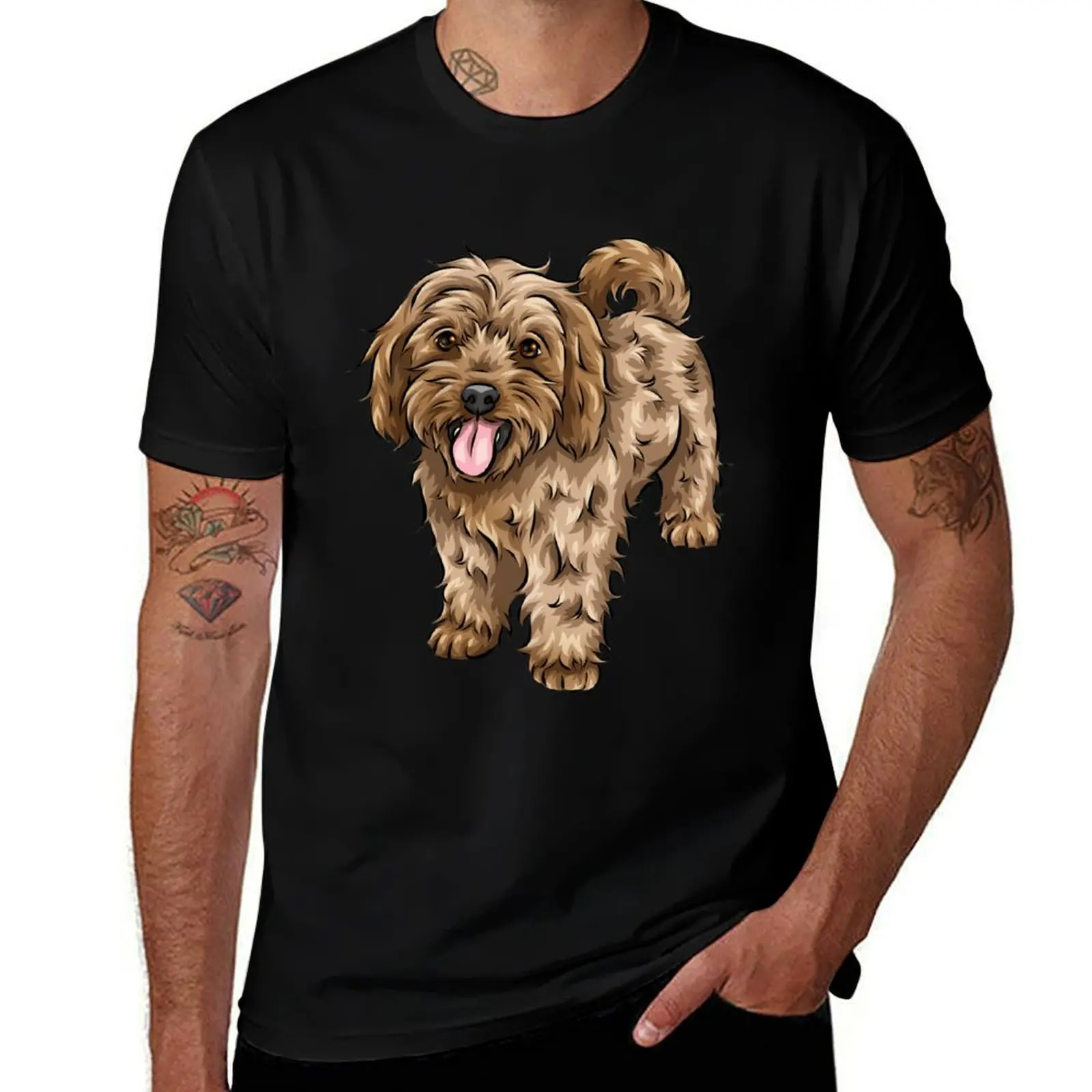 Cute Cavapoo Cute Dog Art T-Shirt Casual Loose Fit Short Sleeve T-Shirt