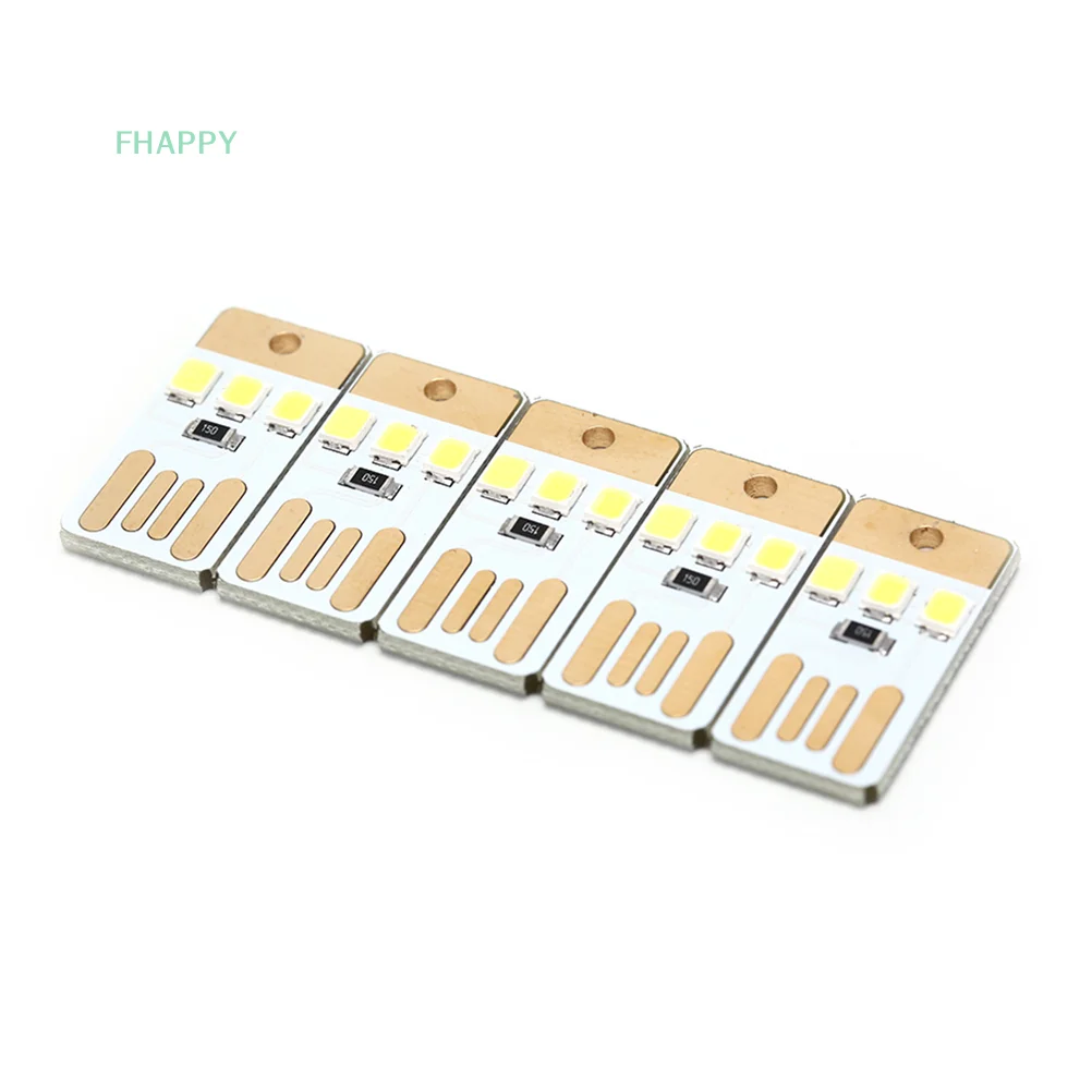 5 ชิ้นโคมไฟกลางคืนมินิพ็อกเก็ตการ์ด USB Power LED 5 โวลต์แสงสําหรับแล็ปท็อปคอมพิวเตอร์