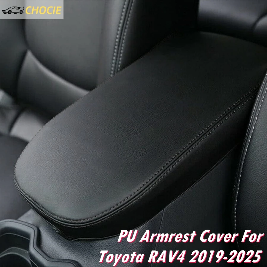 PU Leather Center Console Armrest Cover for Toyota RAV4 2019-2025 Middle Console Lid Pad Protector RAV4 Elbow Arm Rest Cover