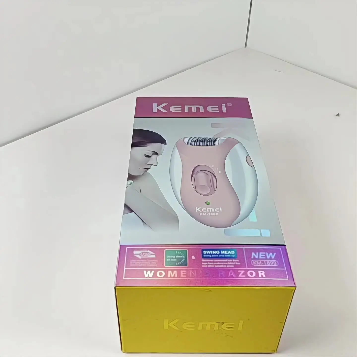 Kemei KM-189B 電気脱毛器倍速充電脱毛器防水ポータブルレディース