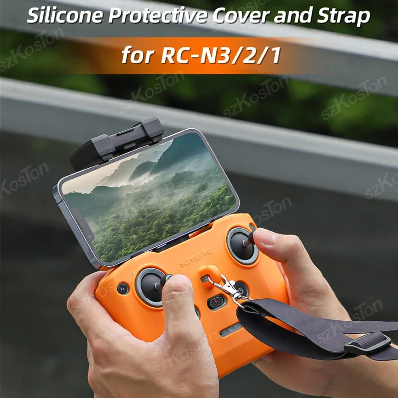 Silicone Cover For DJI RC N3/N2/N1 Dust-proof Protective Cover Strap For DJI Neo/Air 3S/Mini 4 Pro/Mini 4K Drone Accessories