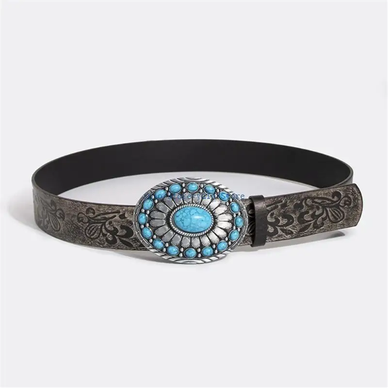 X7XB Elegant Women Belt Aesthetic Jeans Belts Bohemian Pants Belt Cowboy Belt