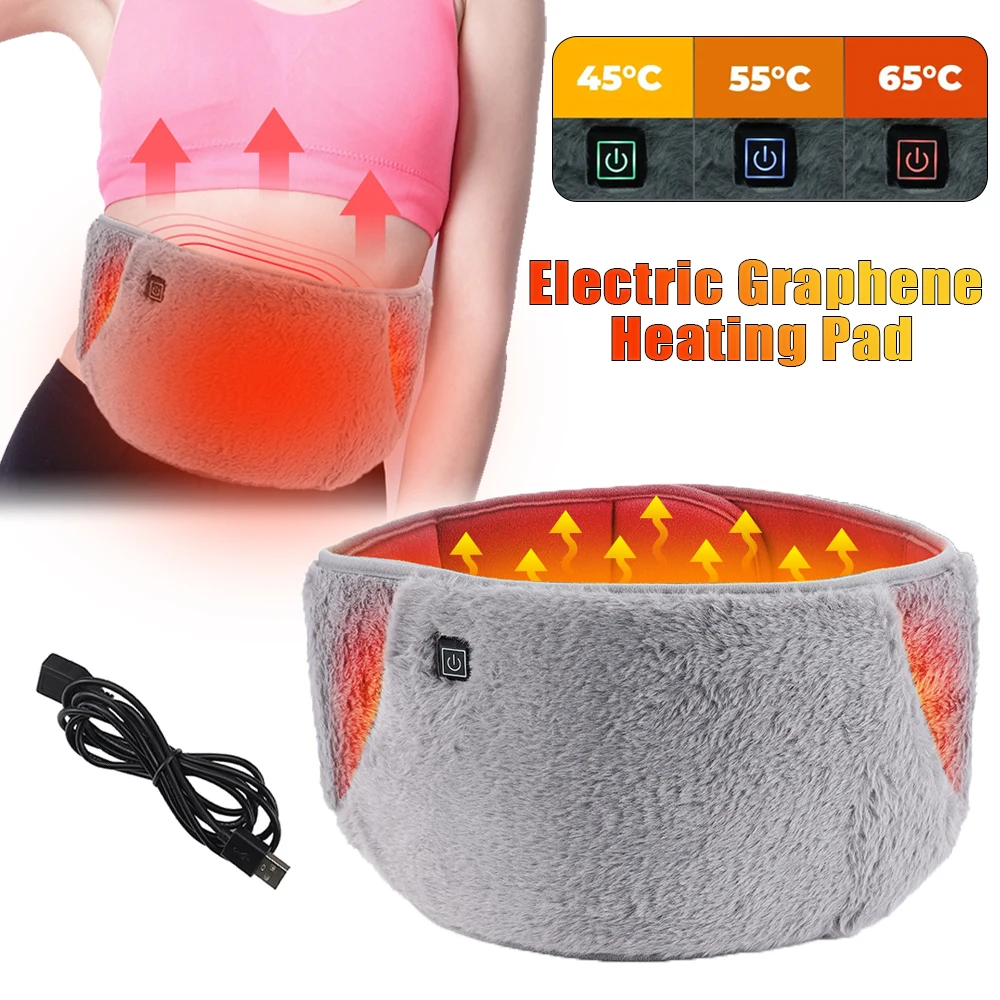 

3 Level Electric Heating Pad Female Cold-Proof Uterine Belt USB Recharging Hot Compress Abdominal Hand Heater Waist Massage Tool
