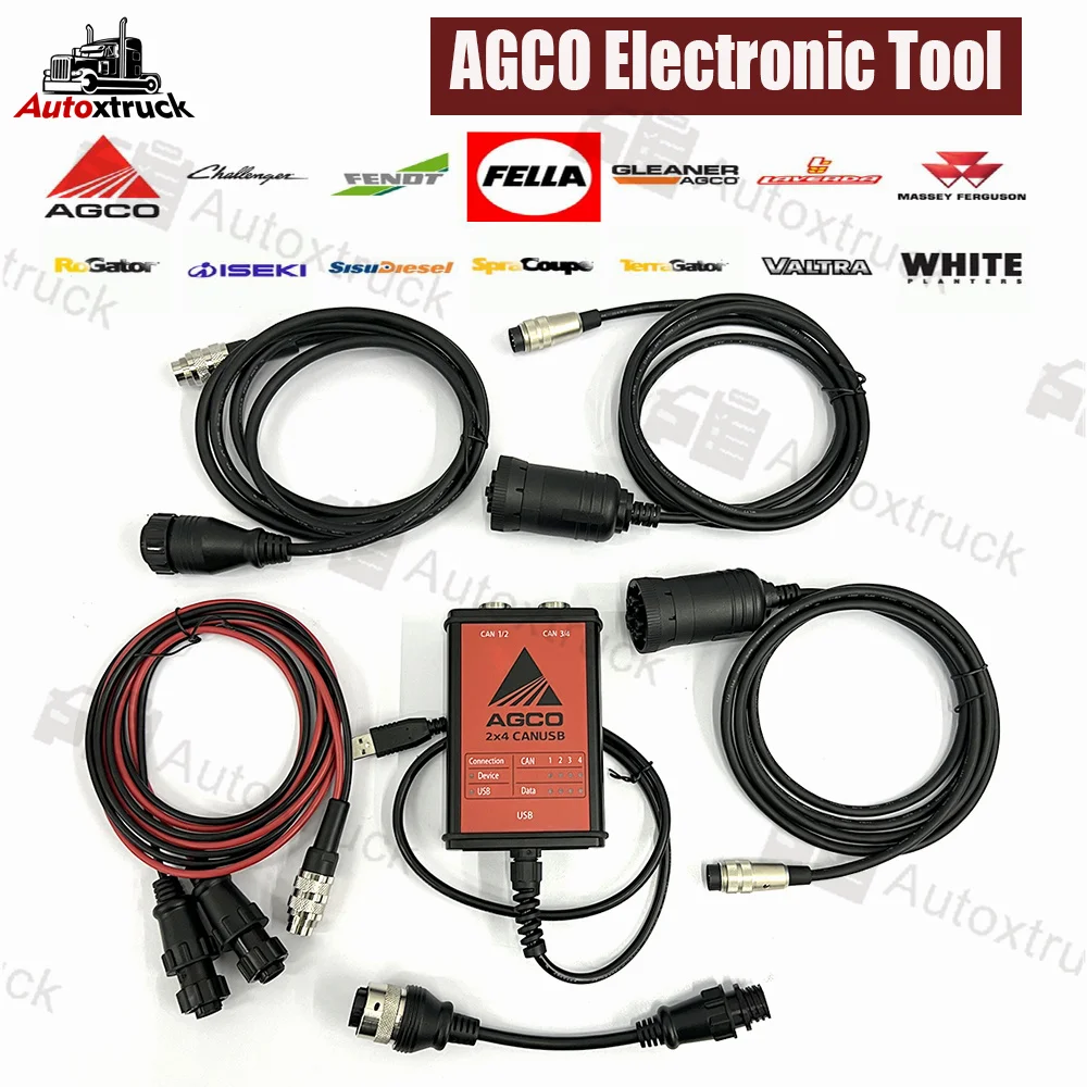 

Электронный трактор 2024, для AGCO DIAGNOSTIC KIT CANBOX FENDT FenDias OEM AGCO Massey Ferguson FENDT, диагностический сканер, инструмент