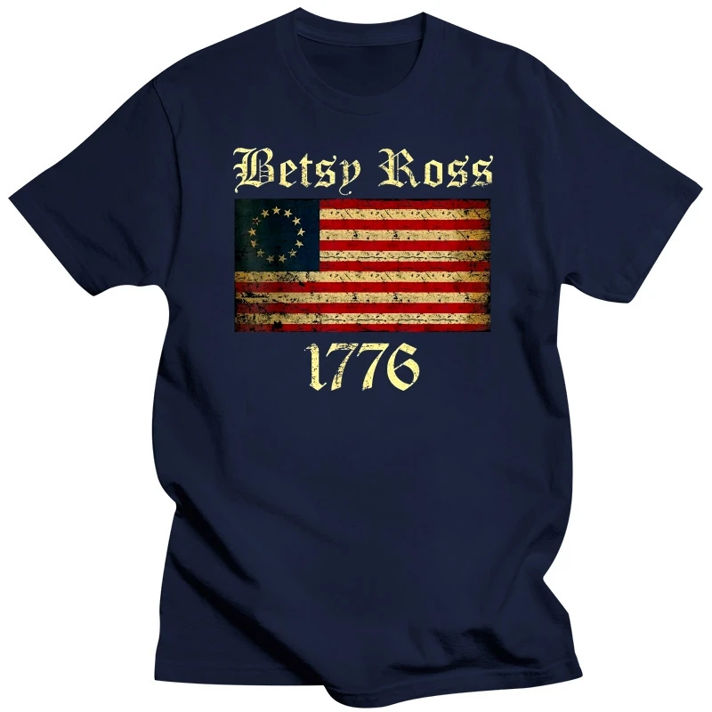 Betsy Ross 1776 American Flag With 13 Stars 4Th July Vintage T-Shirt S-5Xl 2020 Unisex Tees(1)