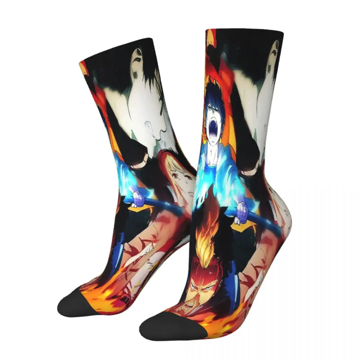 Design Blue Exorcist Demon Anime Socks Male Mens Women Winter Stockings Polyester