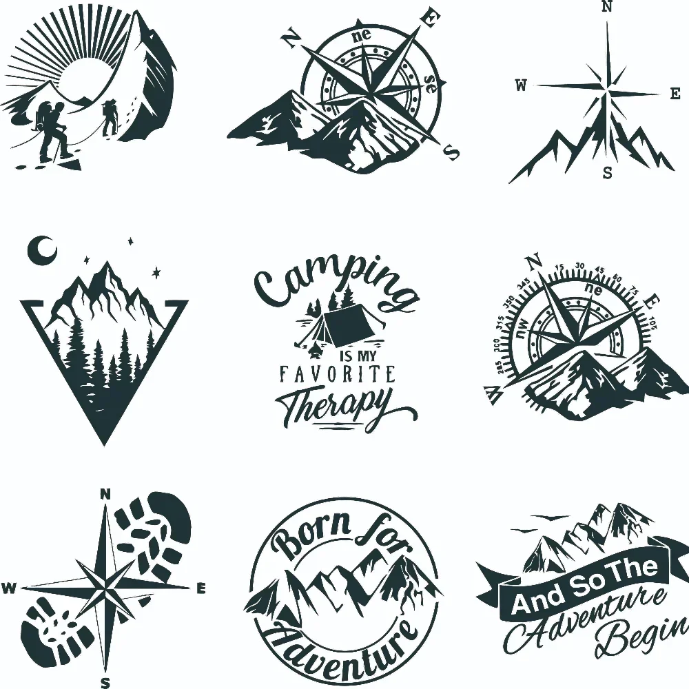 

Car Sticker Creativity 10 Styles Adventure Sports Compass Vinyl Decals Car Bumper Body Rear Window Glass Decorative Decals