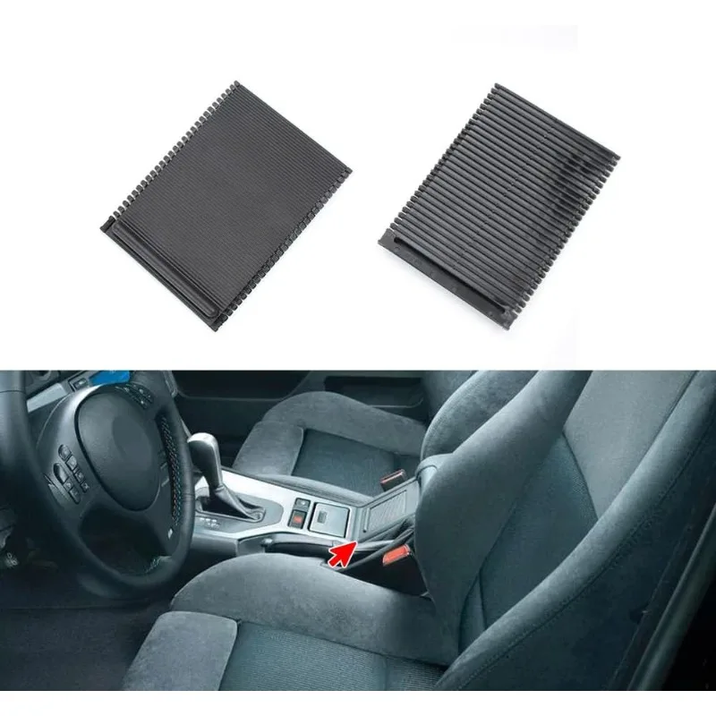 Image of Für BMW 5er E39 1995-2003 51168159698 Auto Mittelkonsolen-Abdeckung Schiebe-Rollo-Abdeckung Schwarz Getränkehalter-Vorhang