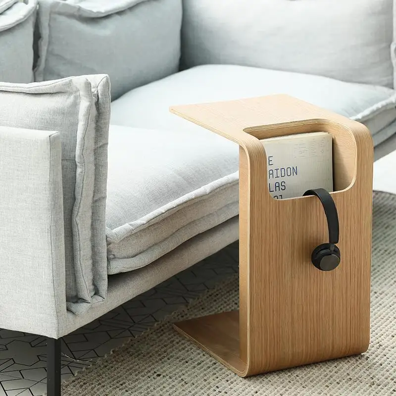 Nordic high-end solid wood sofa corner few small apartment mini storage small coffee table design sense simple small table