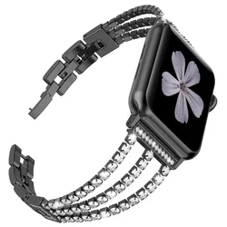 Diamond strap for apple watch ultra band 49mm 45mm 41mm 44mm 40mm 42mm 38mm women Metal bracelet iwatch series 8 6 5 4 3 Se 7