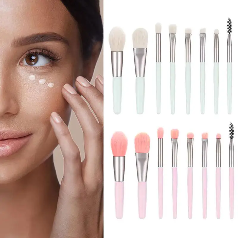 8-teiliges Make-up-Pinsel-Set, weiches Haar, flauschig, komplettes Set Schönheit, Concealer-Pinsel, Lidschatten, Kabuki-Mischung, Make-up-Pinsel, Beauty-Tools
