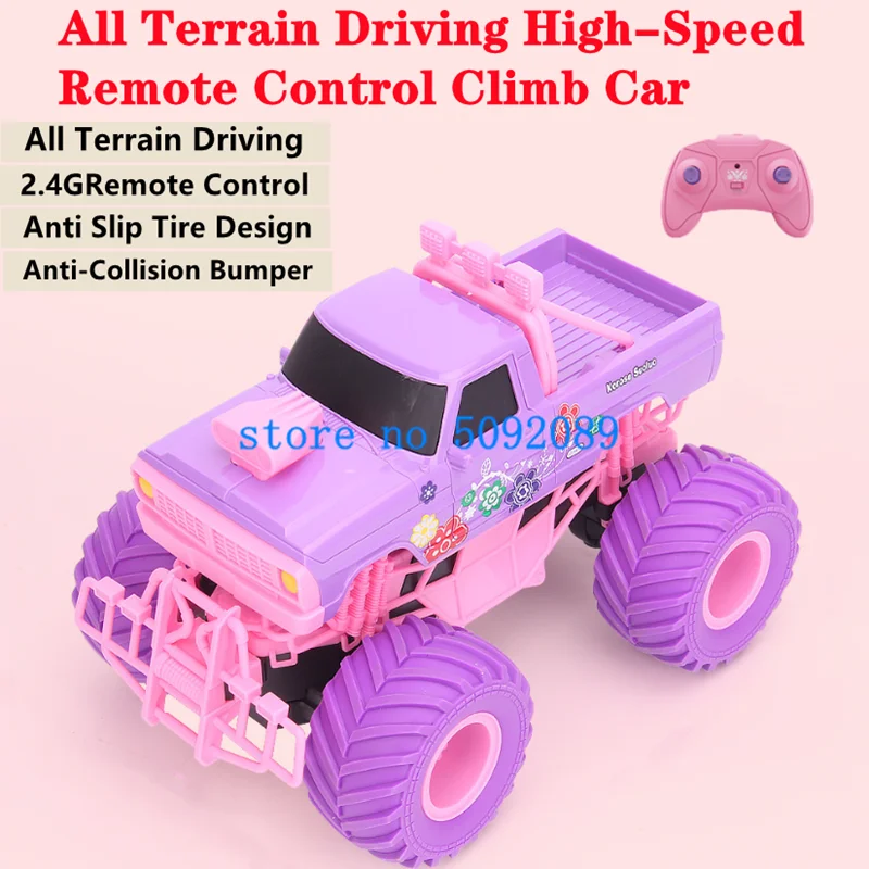 

2.4Ghz All Terrain Driving High Speed RC Car 4WD Multiplayer Competition Anti Slip Tire Design Radio Control Truck Girl Toy Gift