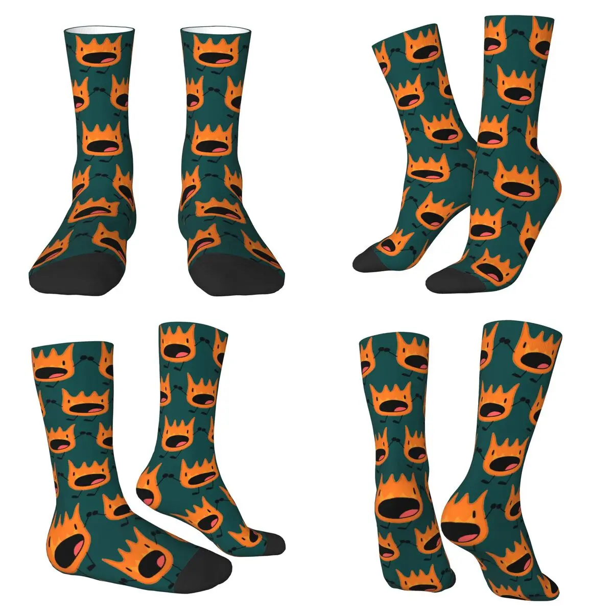 

Firey Scream Socks Harajuku Stockings All Season Long Socks Accessories for Man's Woman's Christmas Gifts