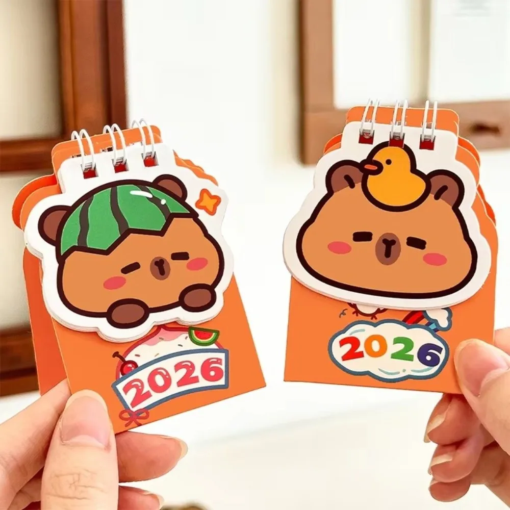 

Simple Mini 2026 Desk Calendar Santa Claus Cartoon Desktop Calendar Coil Binding Daily Planner Gifts