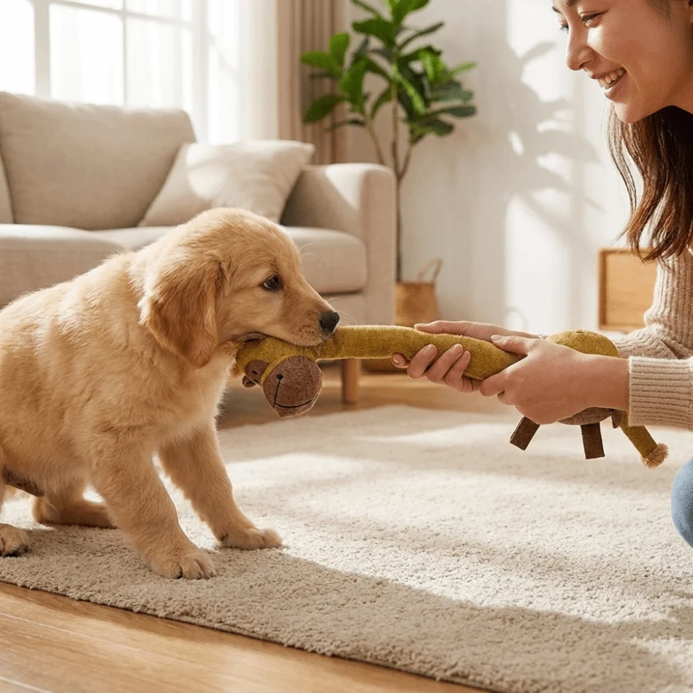 Creative Long Strip Dog Chew Interactive Long Neck Squeaky Dog Animal Shaped Bite-Resistant Giraffe Puppy Indoor