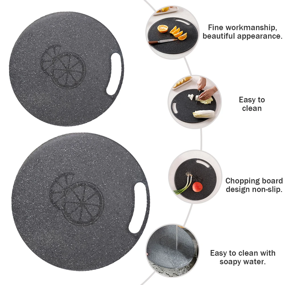 

2 Pcs Slip-resistant Cutting Board Marble Cheese Chopping Food Grade Multi-purpose