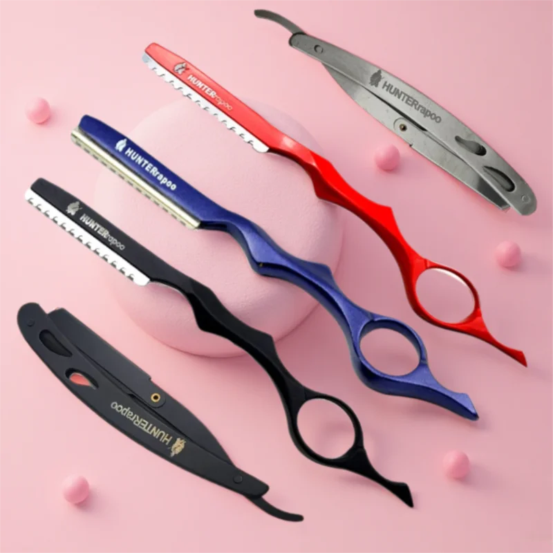 Navaja manual para adelgazar el cabello, cuchilla de afeitar con mango de aleación de zinc, navaja de barbero para afeitar con cuchilla de afeitar.