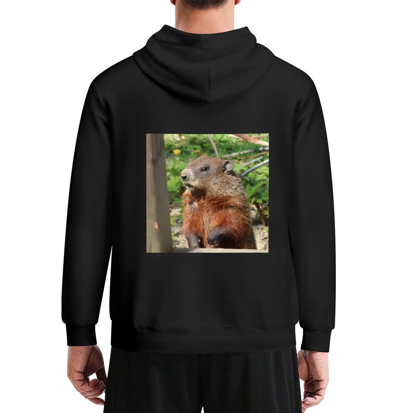 

Woodchuck Checking out the Place Hoodie blouse graphic t shirts men men's autumn clothes hooded shirt mens hoodie