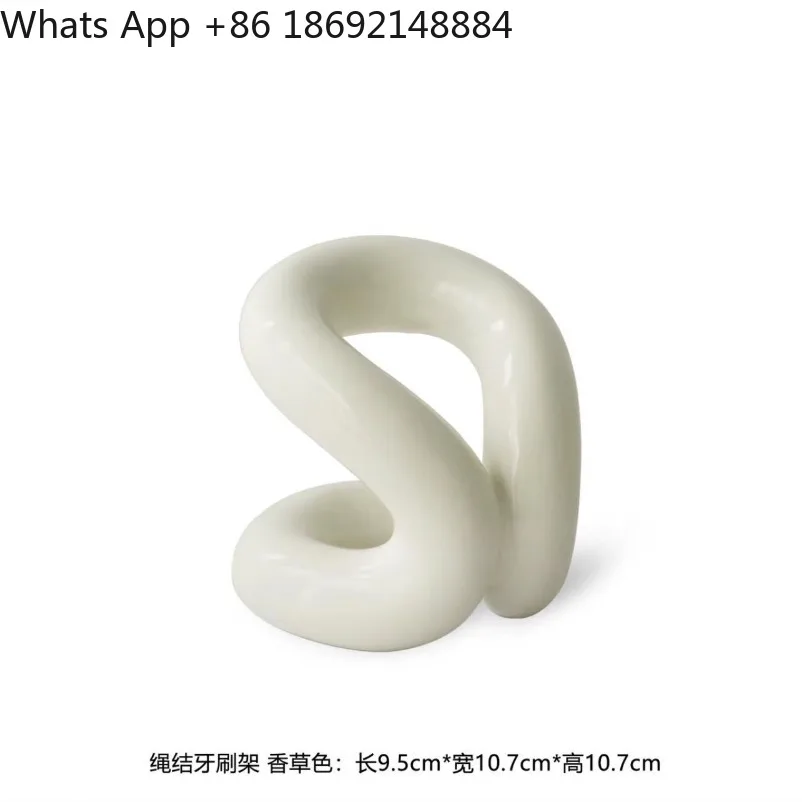 Ins Style Rope Knot Ceramic Toothbrush Holder Bathroom Couple Toothpaste Storage Decor Rack