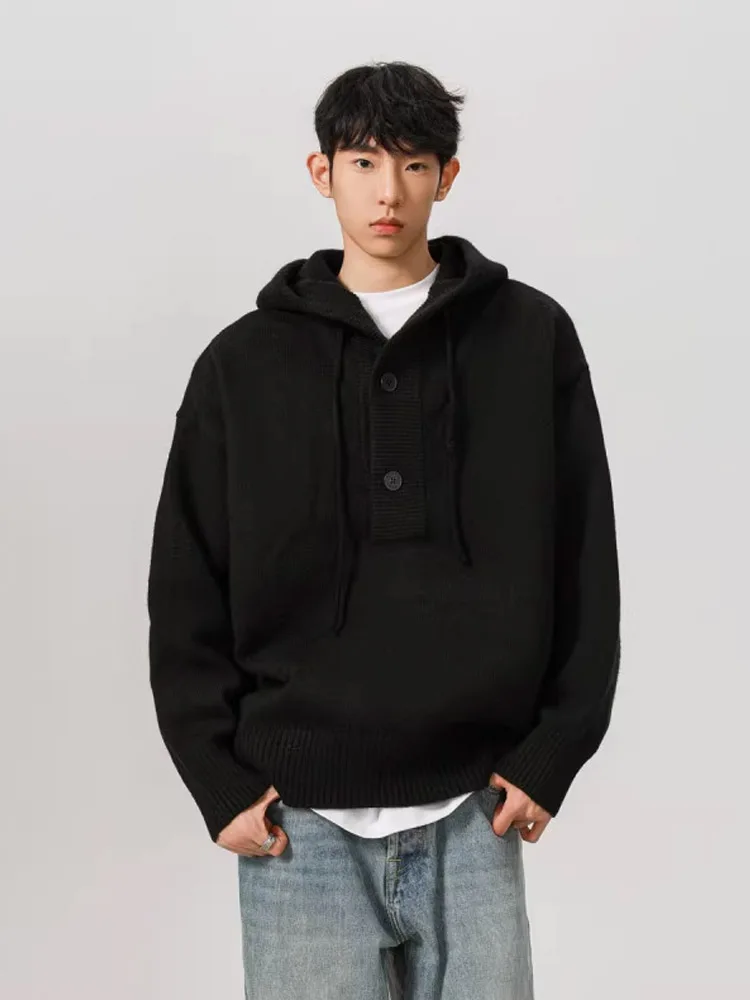 

Ay свитер с капюшоном, мужской осенне-зимний свободный крой Lazy Sle, повседневный вязаный свободный свитер CleanFit Jaet Premium Feel Faion, бренд