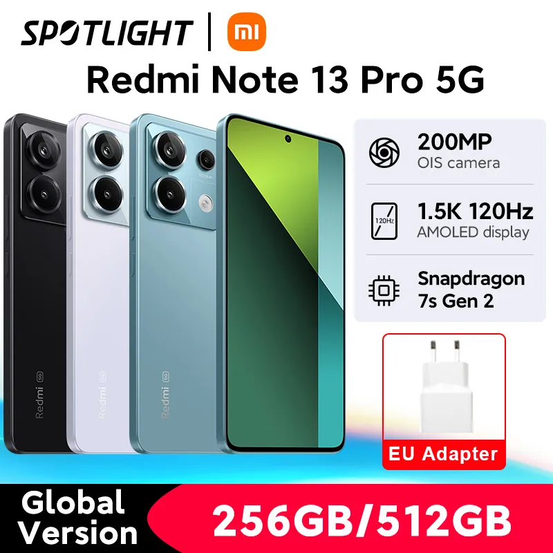 estreia mundial xiaomi redmi note 13 pro 5g smartphone snapdragon 7s gen 200mp ois camera 67w turbo carregamento 120hz amoled nfc 01