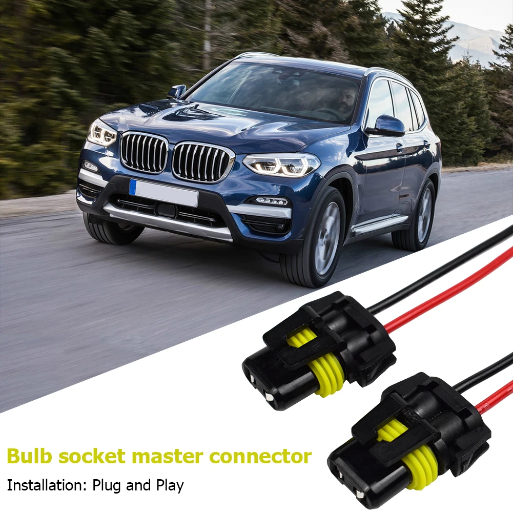 2 قطعة HB3 HB4 المقبس الأسلاك تسخير المصباح الضباب مصباح موصل سالب ذيل الخنزير