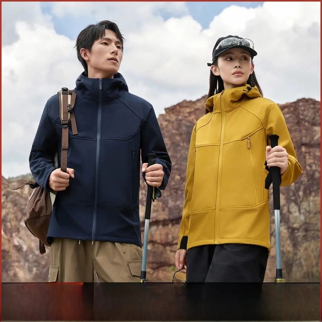 

Outdoor Men's Hooded Soft ell Jaet Couples Sle 3D Tailored Autumn Winter New Arrival Windproof Breathable Casual Coat