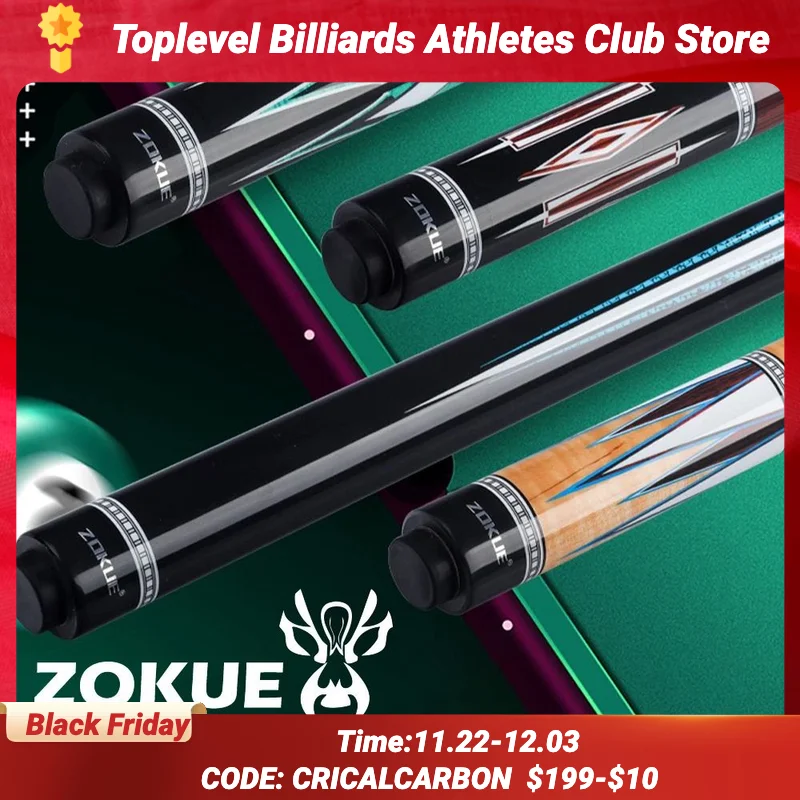 ZOKUE Carom Stick for Korean 3 Cushion Billiard Cue with Carom Taper 12mm Tip 142 cm Libre Cue Professional Carom Billiard Cue