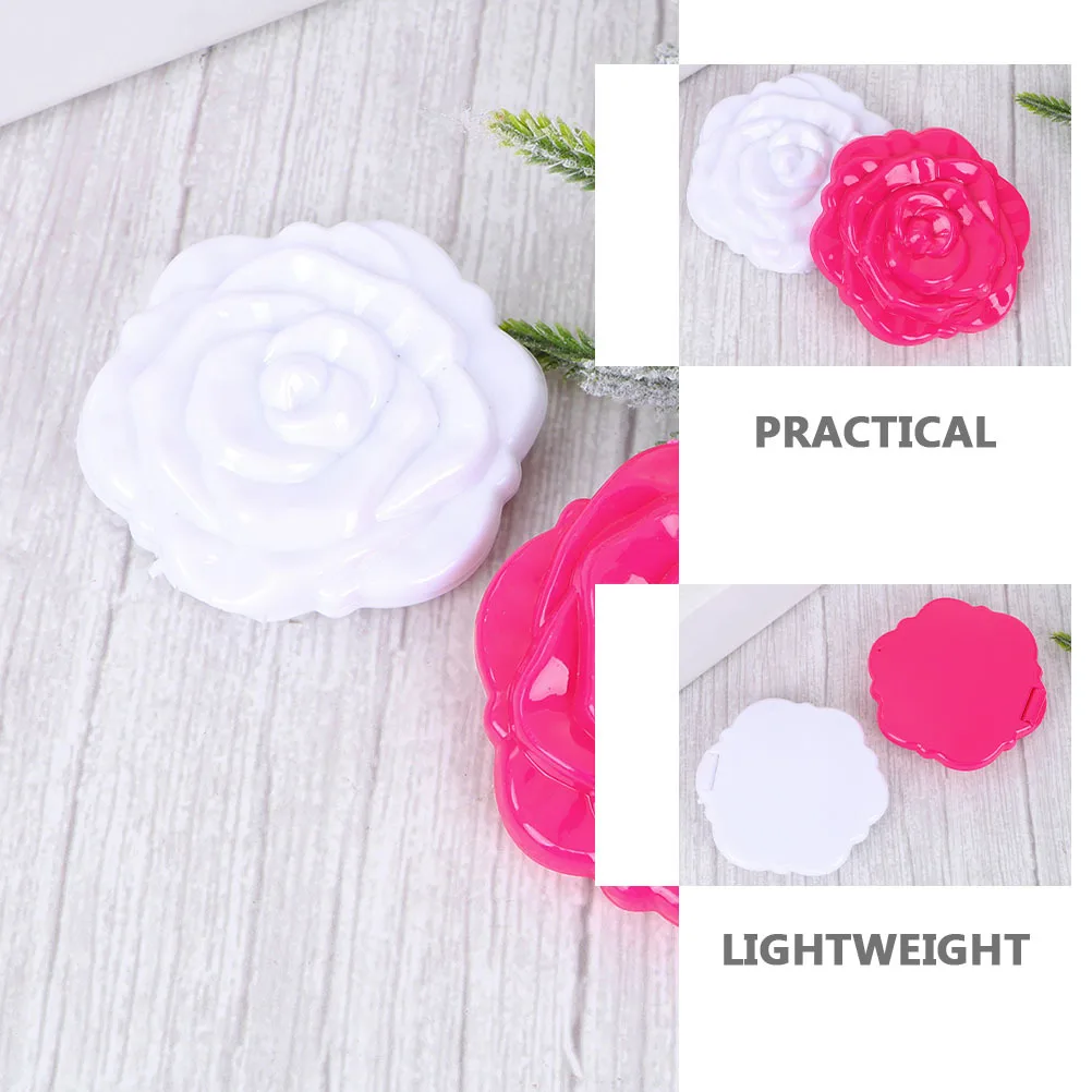 12Pcs Double-Side Foldable Rose Plastic Compact Makeup Mirrors Portable Pocket Mirror Travel Use Makeup Tool Pocket Mirror