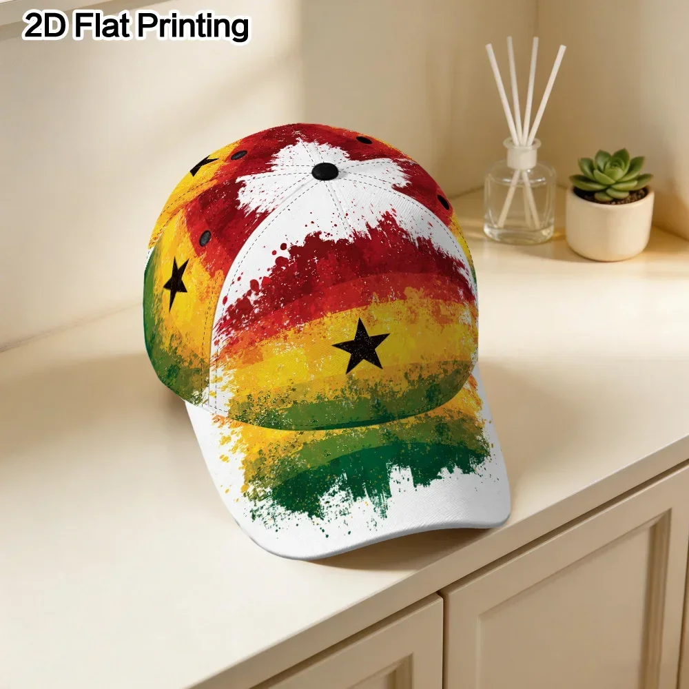 Custom Hats One Adjustable Unisex Baseball Cap Featuring A 2D Flat Design Inspired By Ghanaian Paint Splashes, Perfect