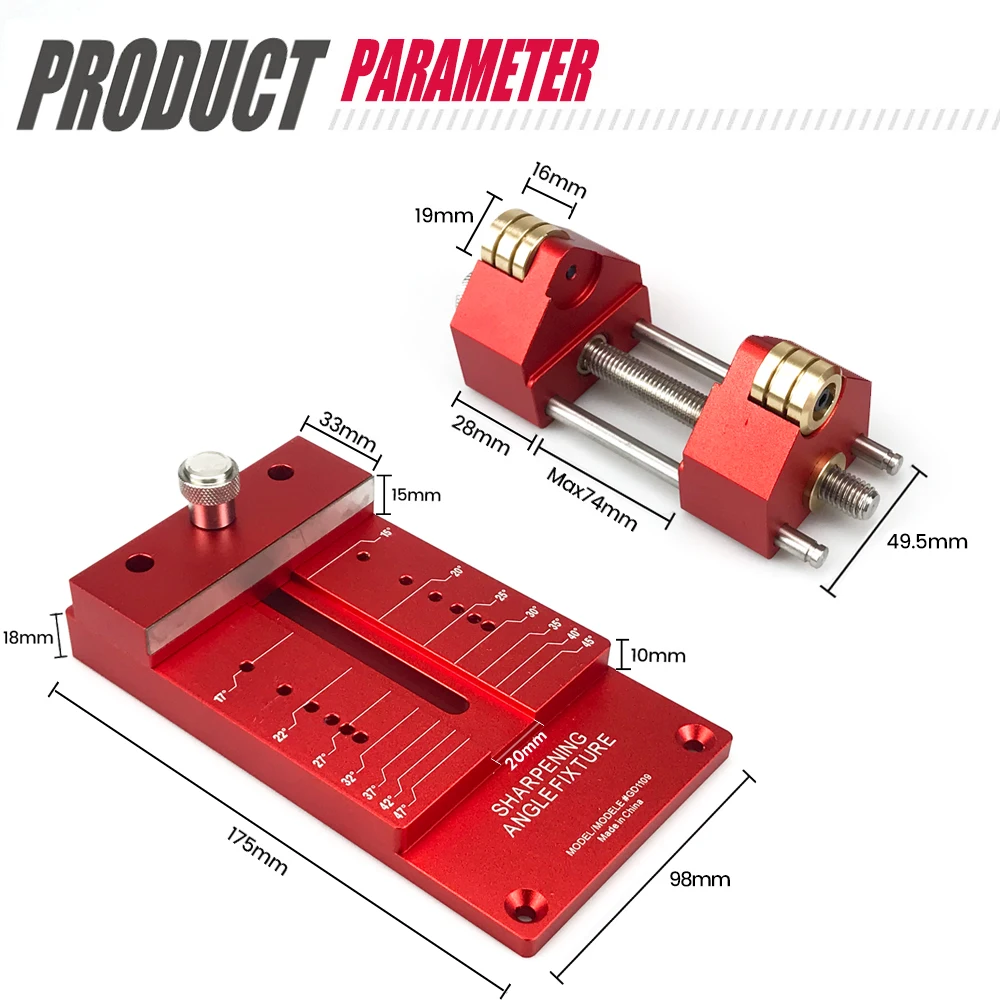 Schärfhalter für die Holzbearbeitung, 360° °   Messerschärfervorrichtung mit verstellbarem Winkel für Meißel und Flugzeuge, rutschfeste Klemme mit Legierungsbasis