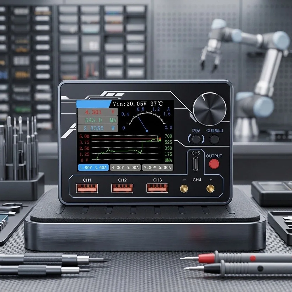 Digital Ammeter with Advanced AI Fault Detection Curve Playback and DC5V-24V Input for PD Fast Charging Protocol Support