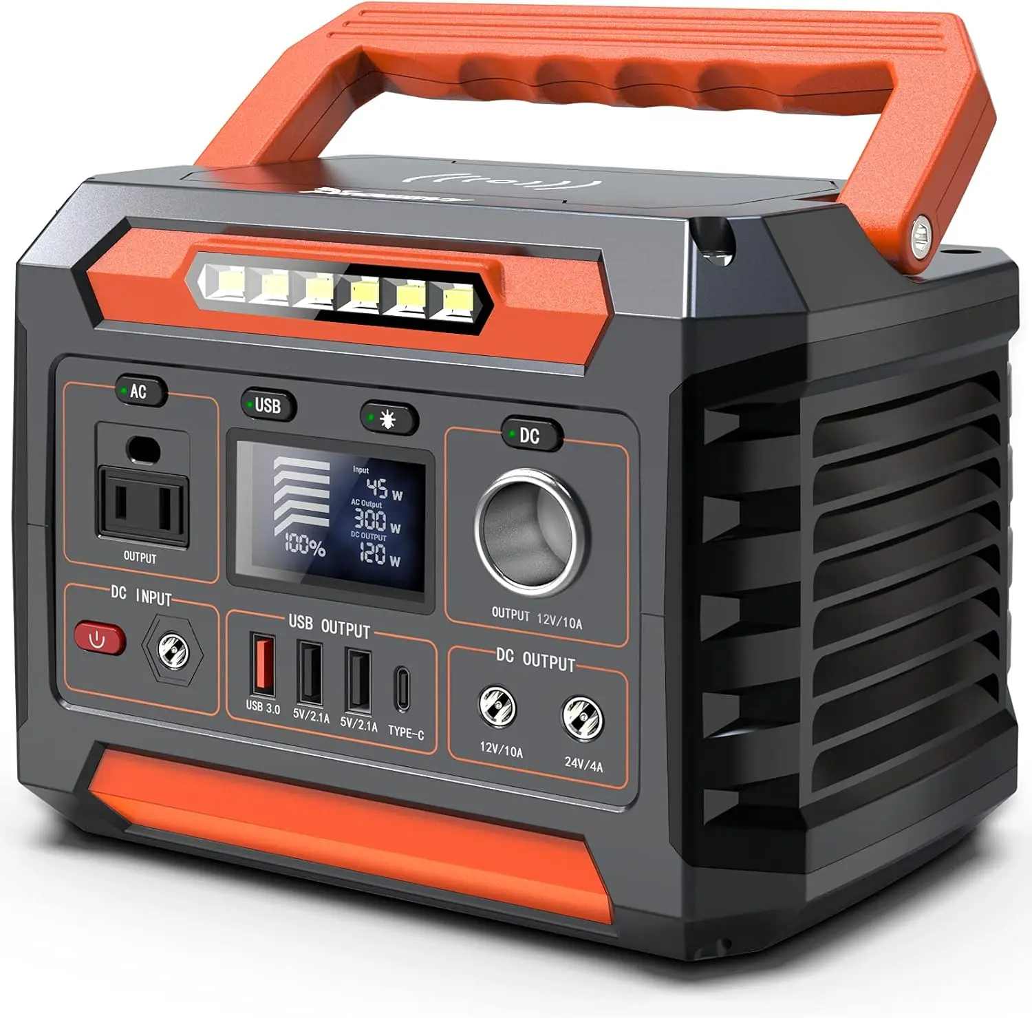 

300W Portable Power Station, 299Wh/80818mAh Solar Generator, Regulated DC Output Backup Battery with Pass-Through Charging AC