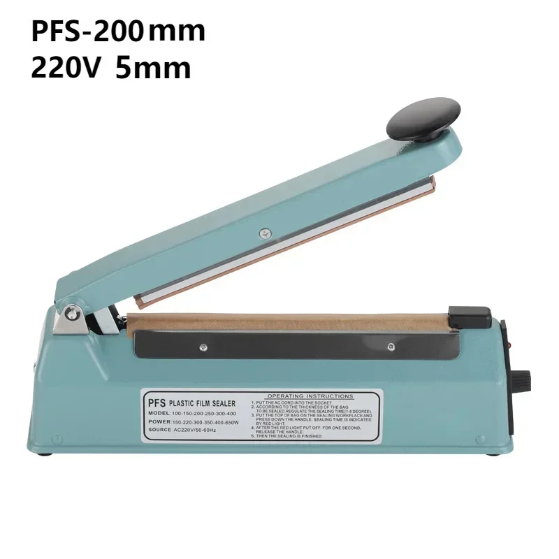 220V 5mm PFS-200 Iron Shell Manual Sealing Machine Small Sealing Machine 8-speed Adjustment Sealing Machine