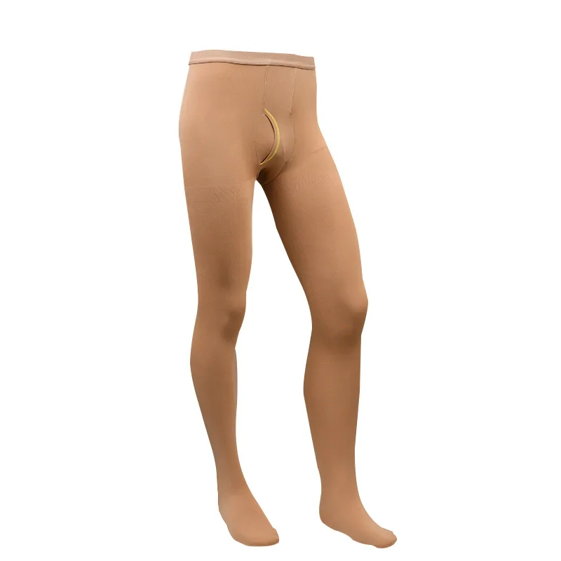 2023 New Design 45-80KG Japanese Men Long Johns Tight Warm Sexy Velvet Pantyhose Vertical Slit White Black Leggings Comfortable