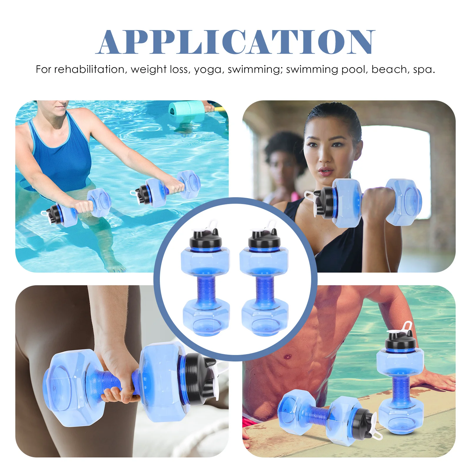 

2Pcs Fitness Dumbbell Water Bottles Creative Weightlifting Water Kettles Portable Multifunctional Durable