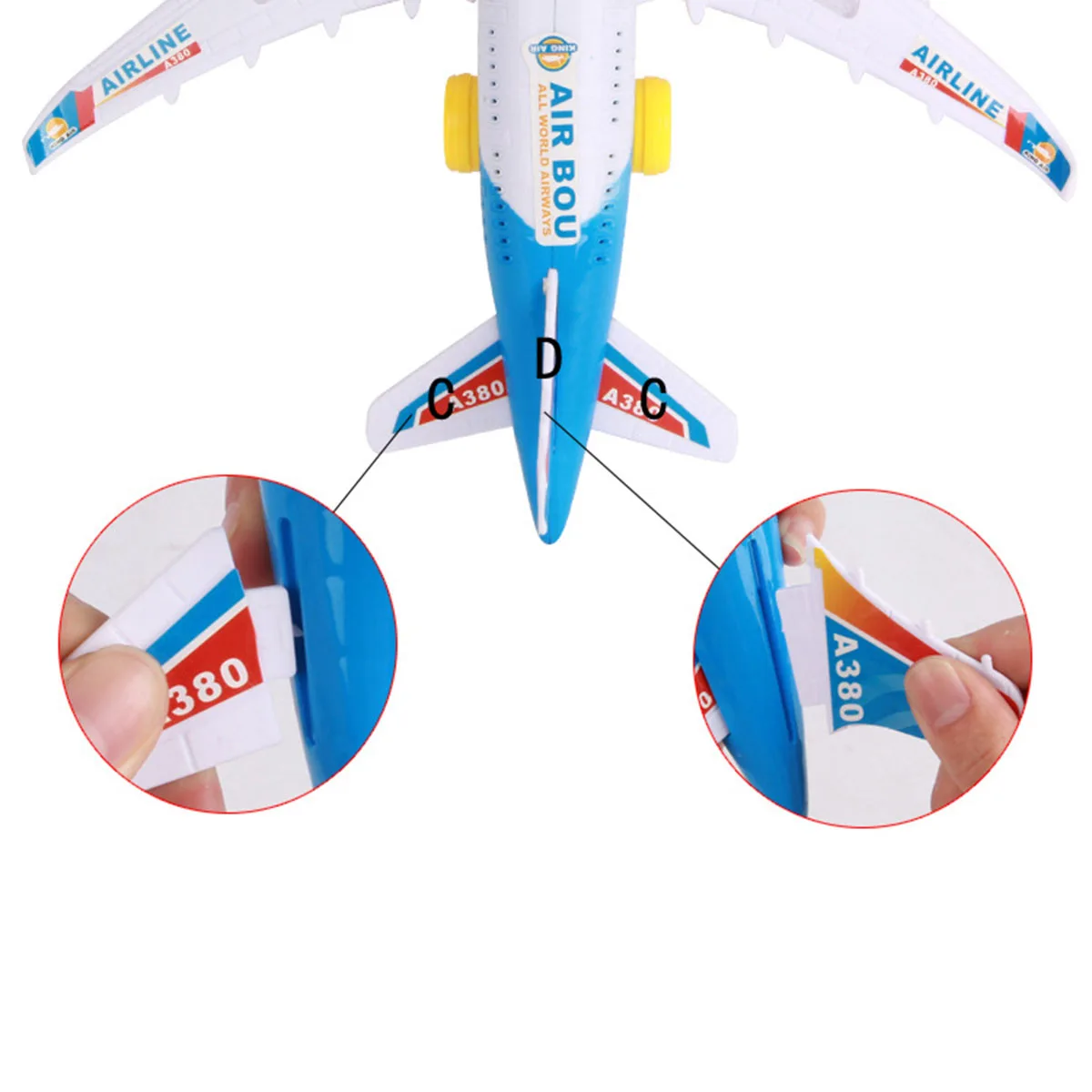 

Flash Passenger Plane 30cm Body 28cm Wings Detailed Realistic LED Lights Sounds Airplane Toys Kids Boys Girls ABS Plastic