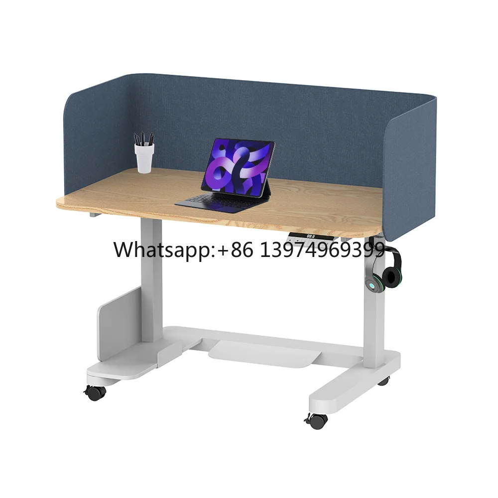 Customization Luxury Standing Wooden Moving Desk Workstation Office Desk Combination Furniture