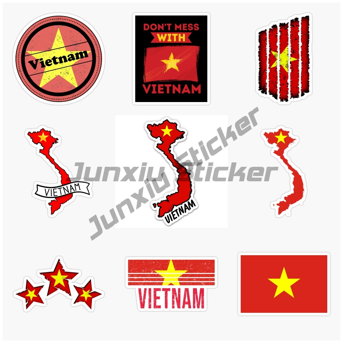 

Vietnamese Flag Car Sticker Vinyl Self-adhesive Decal Window Wall Cover Scratches Waterproof PVC Helmet Decoration Accessories