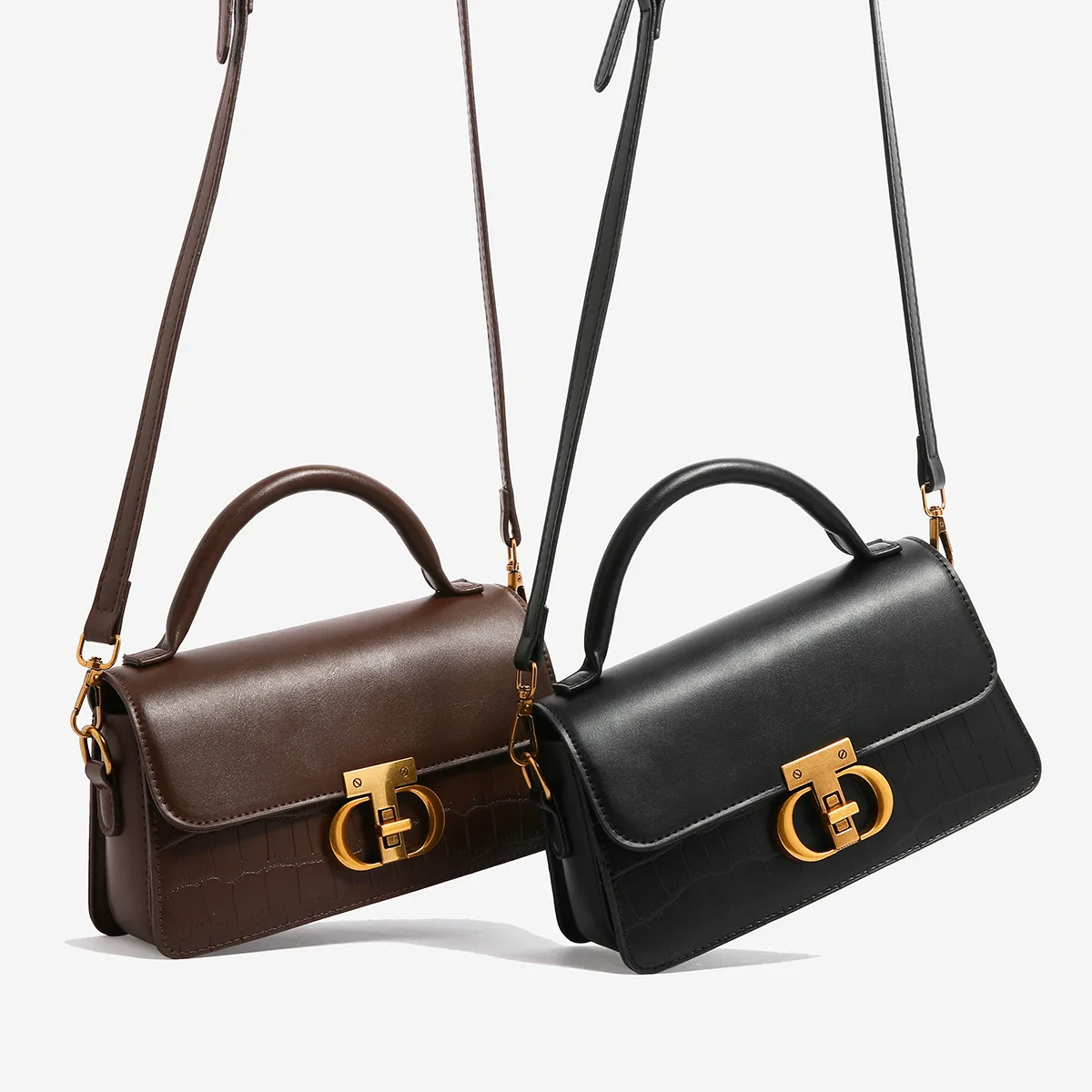 

Casual Commuter Small Square Bag Women's Style Lock Buckle Single Shoulder Crossbody Bag Urban Minimalist PU Leather Handbag