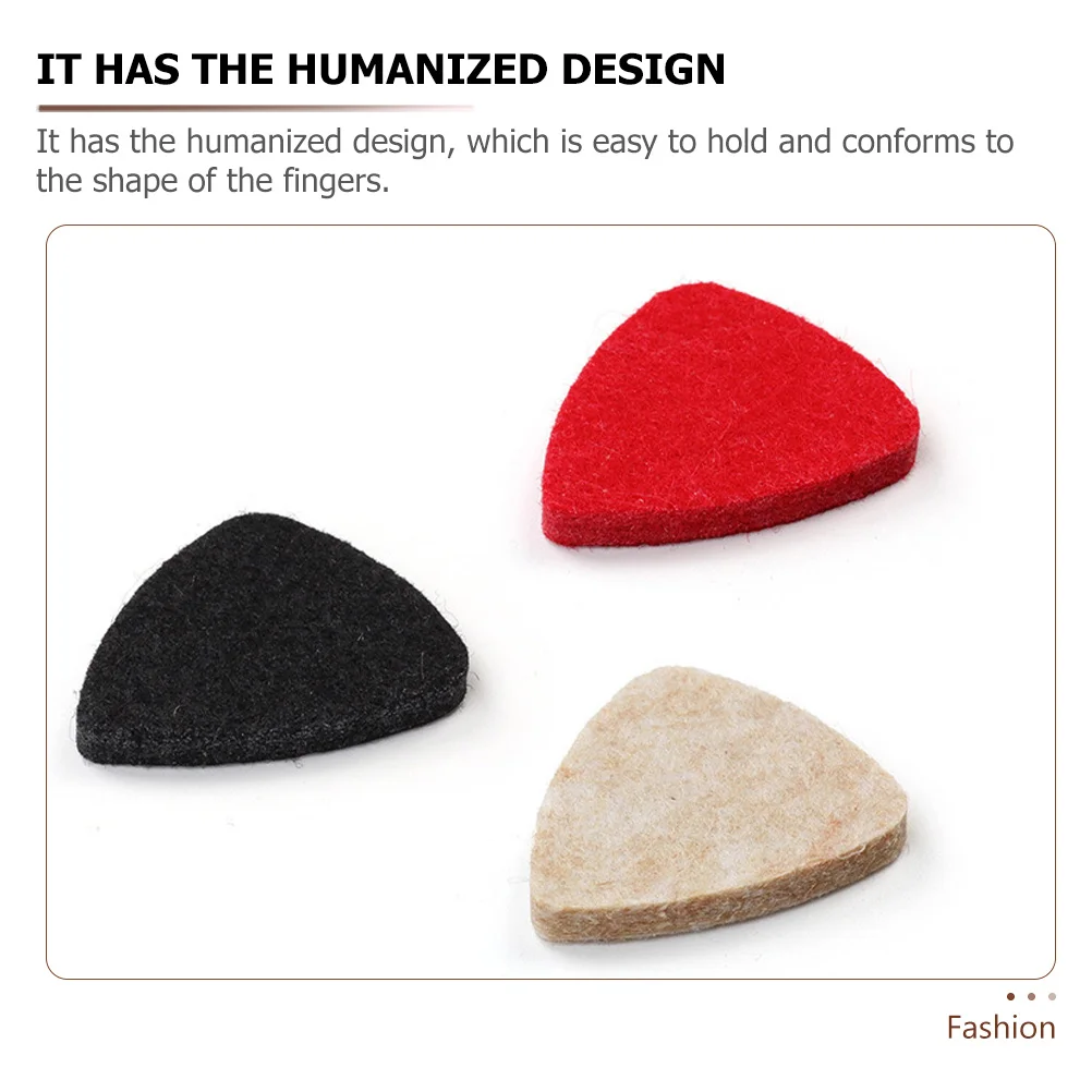 

3Pcs Wool Felt Guitar Picks Safe Non Harmful Fine Workmanship Guitar Accessories for Musicians Wool Felt Plectrum