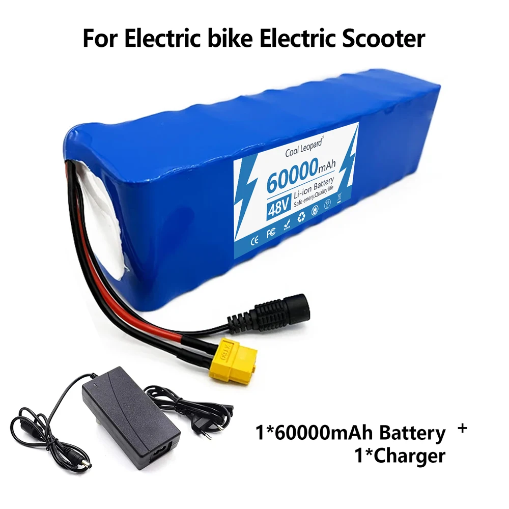 

E-Bike 18650 13S3P 48v 60000mAh Lithium Ion Battery Pack 48v 30000mah 1000w for 54.6v Electric Powerful Batteries with BMS