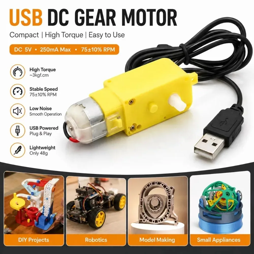 LA001 TT Getriebemotor DC 5V 59RPM – Detail 3