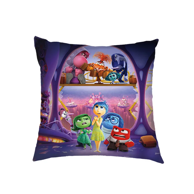 Disney Inside Out 2 Anime Peripheral Envy Anger Anxiety Disgust Pillowcase Sofa Cushion Waist Pillowcases Gifts for Children