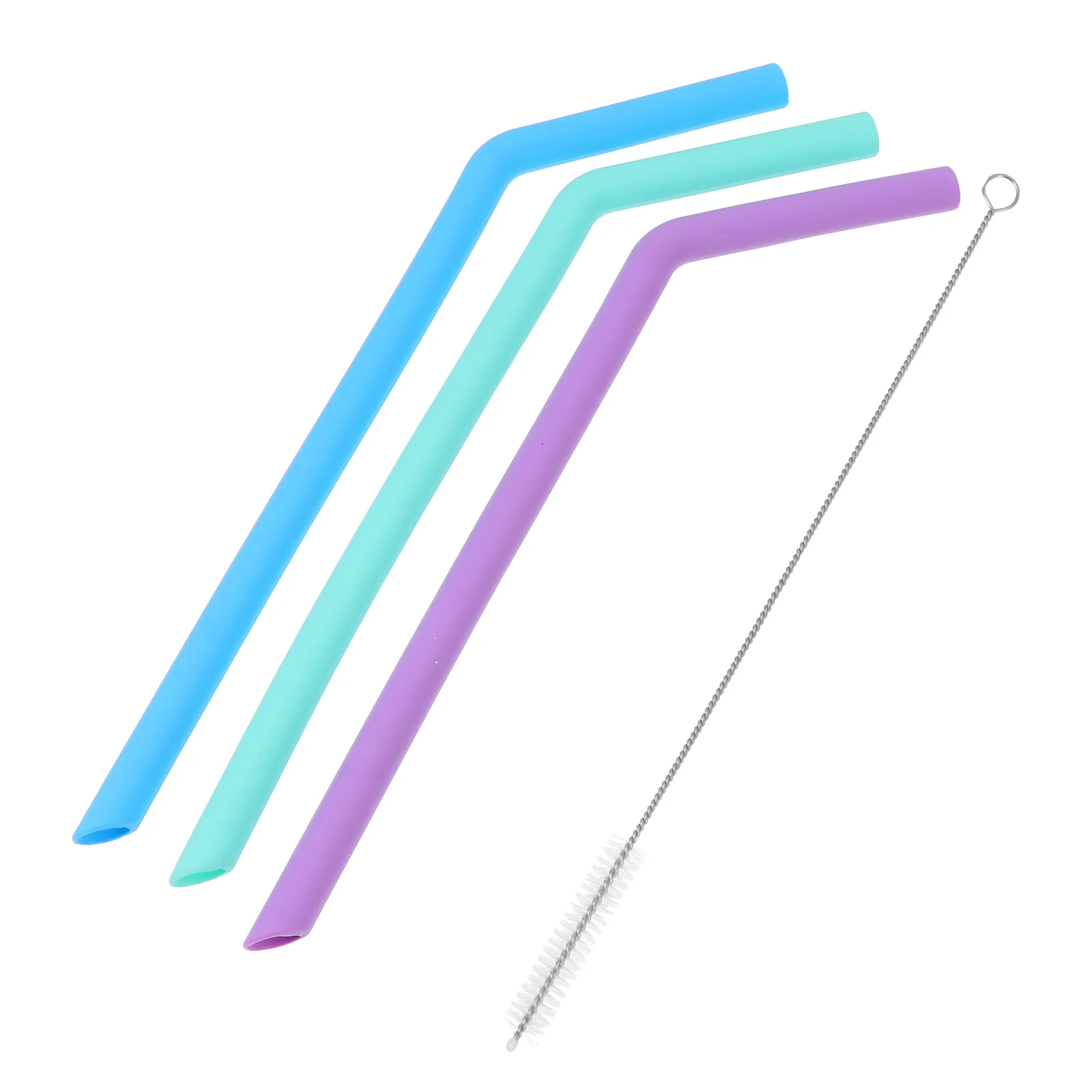 

4Pcs Silicone Straws with Cleaning Brush Eco-Friendly Reusable Drinking Straws for Coffee Smoothies Parties