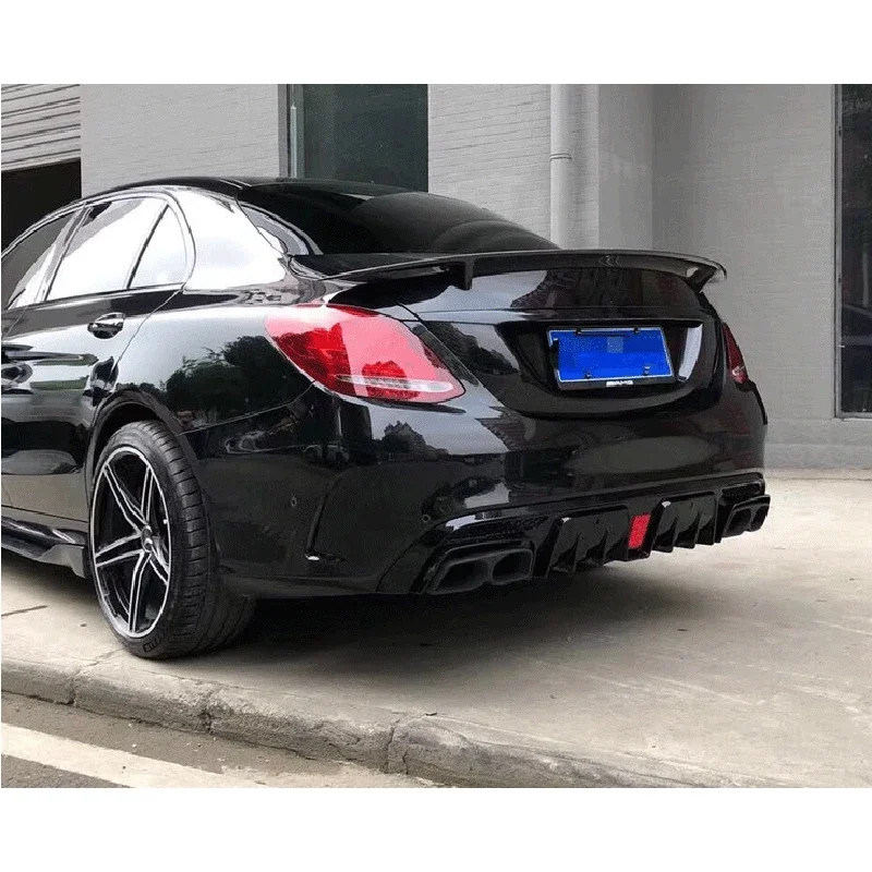 Auto Achterbumper Body Kit Achter Diffuser Lip Spoiler Uitlaatpijp Voor Brabus Voor Mercedes Benz C W205 E W213 Klasse Sport Stijl